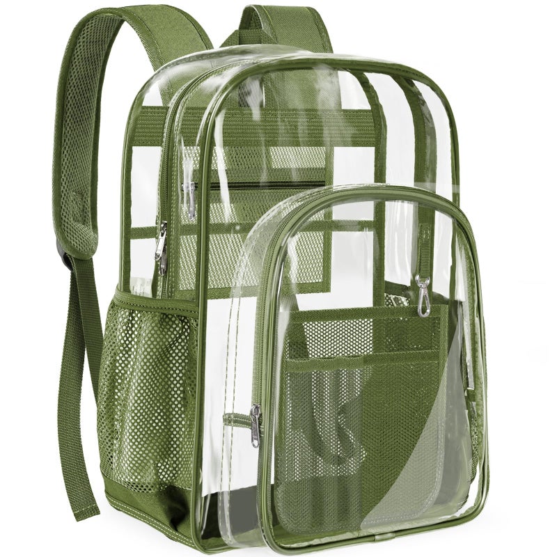 PAMANO Clear Backpack Transparent Heavy Duty School PVC Bookbag See Through Bag Boys and Girls for College Work Travel Security - Image 2
