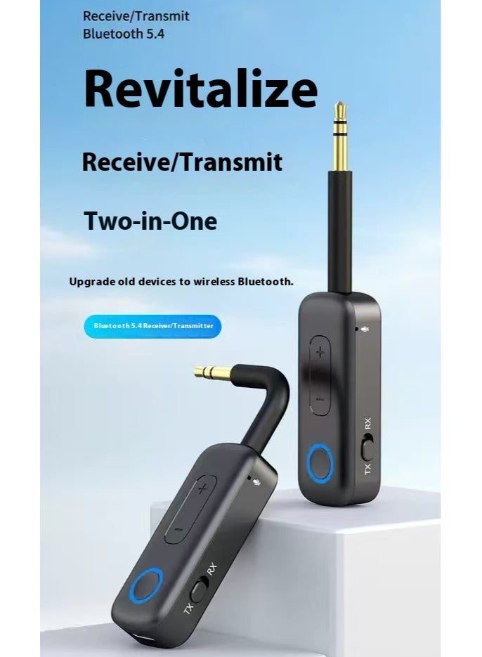 Bluetooth 5.4 Adapter Receiver Transmitter 2-in-1 AUX Wireless Audio Dongle for Car, TV, Headphones, Speakers, Airplane - Image 2