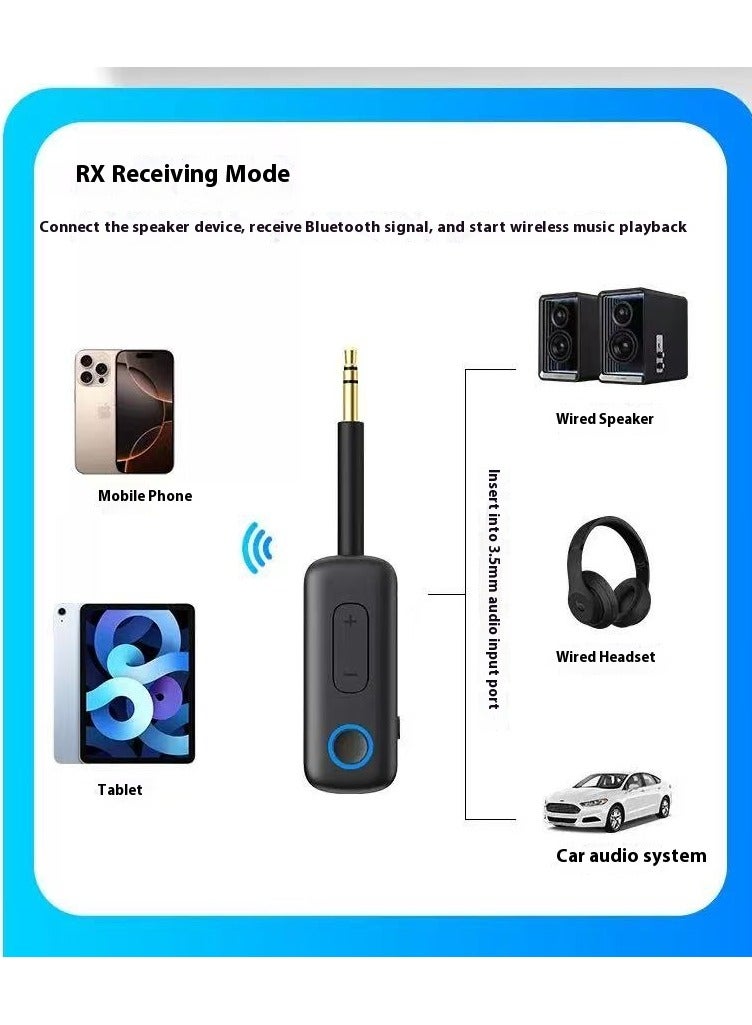 Bluetooth 5.4 Adapter Receiver Transmitter 2-in-1 AUX Wireless Audio Dongle for Car, TV, Headphones, Speakers, Airplane - Image 4
