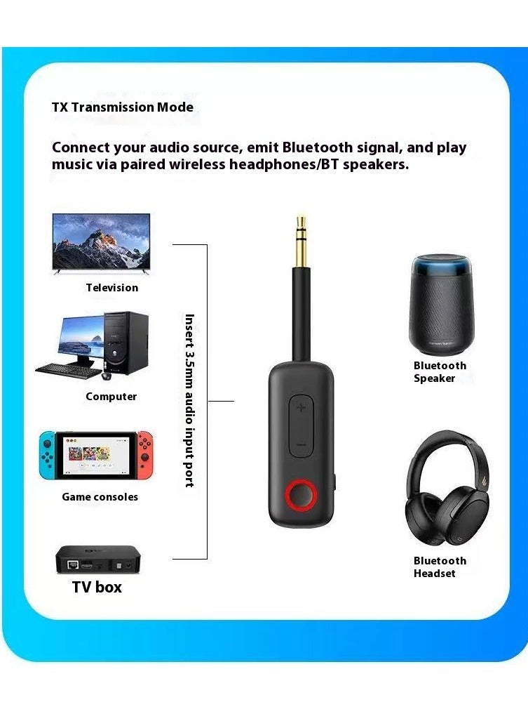 Bluetooth 5.4 Adapter Receiver Transmitter 2-in-1 AUX Wireless Audio Dongle for Car, TV, Headphones, Speakers, Airplane - Image 5