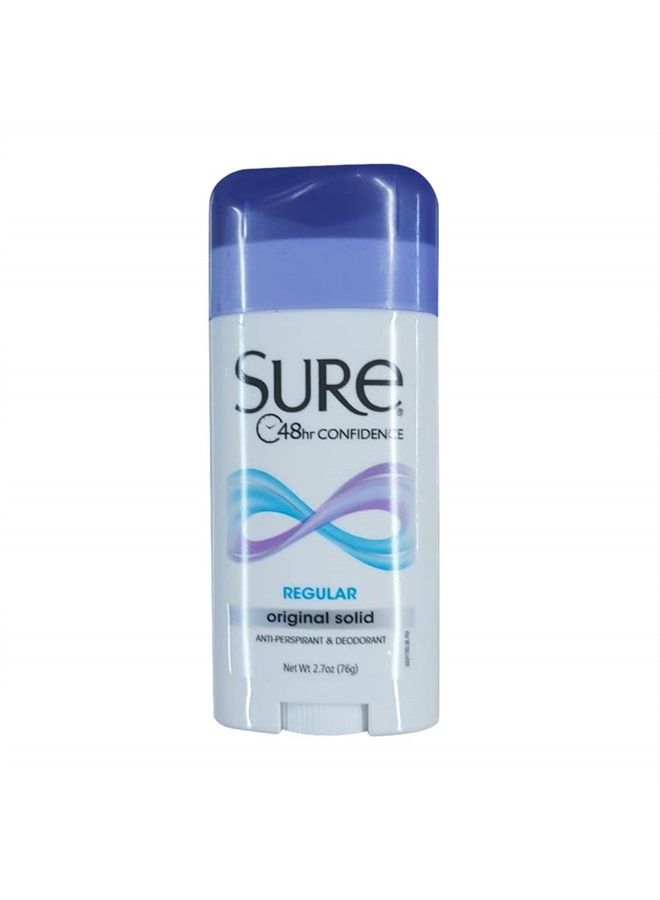 Sure Original Solid Anti Perspirant and Deodorant, Regular Scent, 2.7-Ounces (Pack of 6) - Image 1