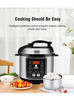 SILVER CREST 10 In 1 Electric Pressure Cooker Instant Programmable Smart Pot 1050 Watts Rice Cooker, 6 Liters, 10 Smart Programs Black MES6817  - Image 2