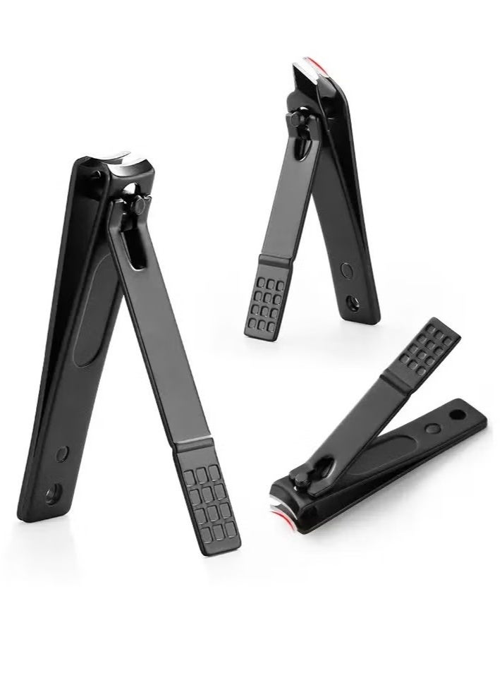 3 Pieces Black Stainless Steel Nail Clipper Nail Cutting Machine Professional Nail Trimmer High-Quality Toe Nail Clipper Tool Thick Toenails, Ingrown Nail Clippers Male And Female Nail Scissors  - Image 5