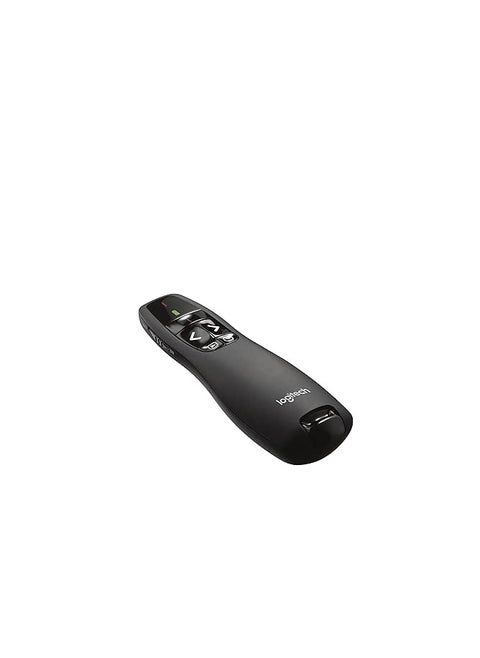 Logitech R400 Wireless Presenter with Directional Pad Controls and Laser Pointer, Black