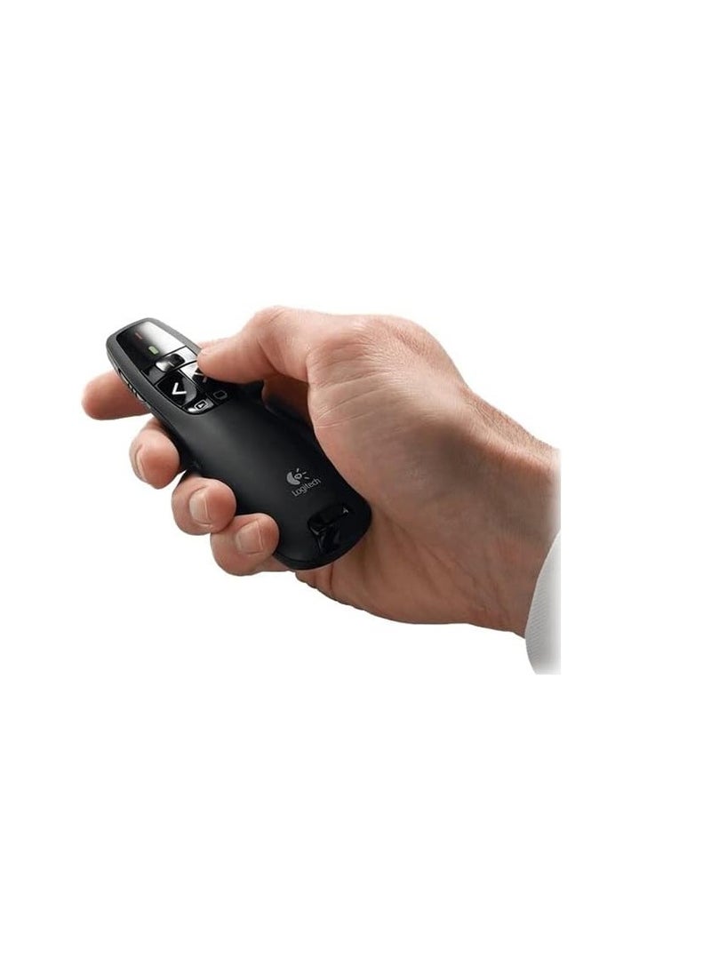 Logitech - Logitech R400 Wireless Presenter with Directional Pad Controls and Laser Pointer, Black - Image 1