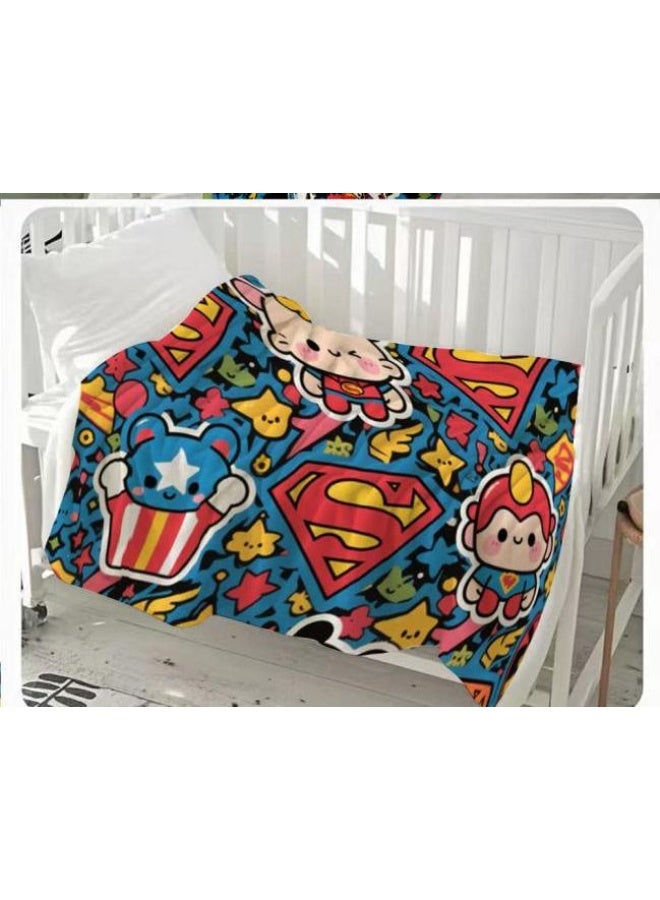 general Children's or student cartoon flannel thin blanket (warm and comfortable, suitable for sleep, games) 100cm*150cm - Image 1