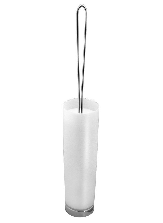 InterDesign iDesign 59400 Aria BPA-Free Plastic Toilet Bowl Brush and Holder Set - 4" x 4" x 16.5", Clear/Chrome - Image 1