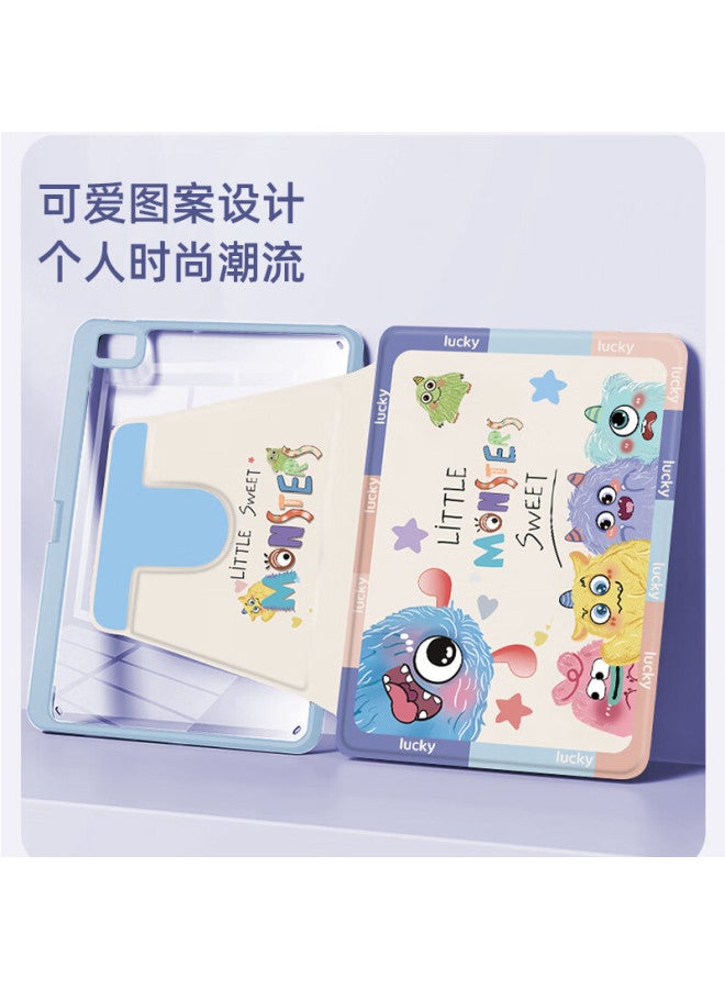 Sehan World Han Suitable For Ipad 9.7 Inch Protective Case Ipad 6/5 Generation 2017/2018/Air 2/1 With Pen Slot Rotating Horizontal And Vertical Support Anti-Fall Anti-Bend Cartoon Colorful Painting Silicone - Image 2