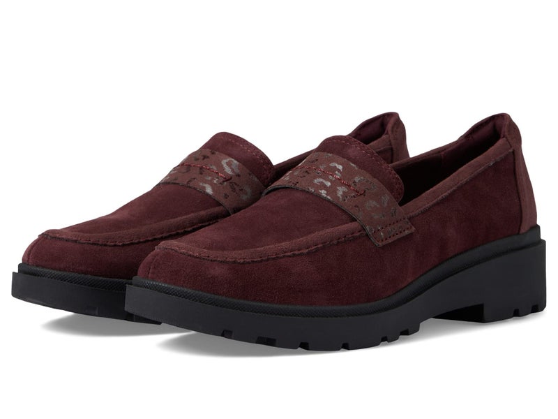 Clarks womens Calla Ease Loafer Flat, Burgundy Suede, 5.5 US - Image 2