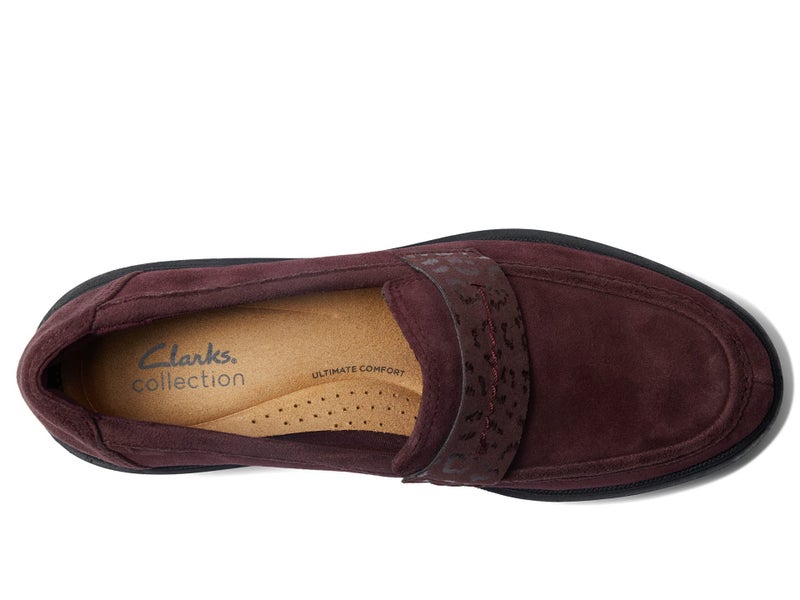 Clarks womens Calla Ease Loafer Flat, Burgundy Suede, 5.5 US - Image 3