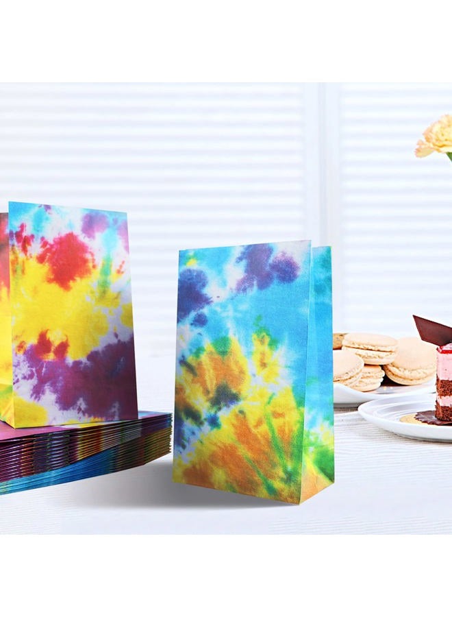 Septo Tie Dye Party Favor Bags, 24 Pieces Camouflage Treat Bags Goody Bags Retro Gift Bags Colorful Kids Party Paper Bags for Birthday Party Retro Theme - Image 5