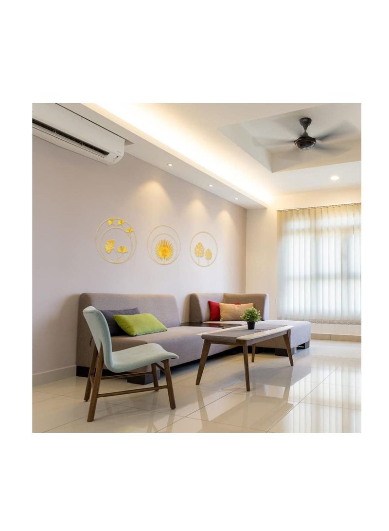Excefore Gold Wall Decor, 3Pcs Gold Metal Wall Art Decor, Gold Ginkgo, Maple, Monstera Leaf Wall Decor for Bedroom, Easy Installation Great for Bedroom Hanging Parts, Hotel Wall Decoration - Image 2