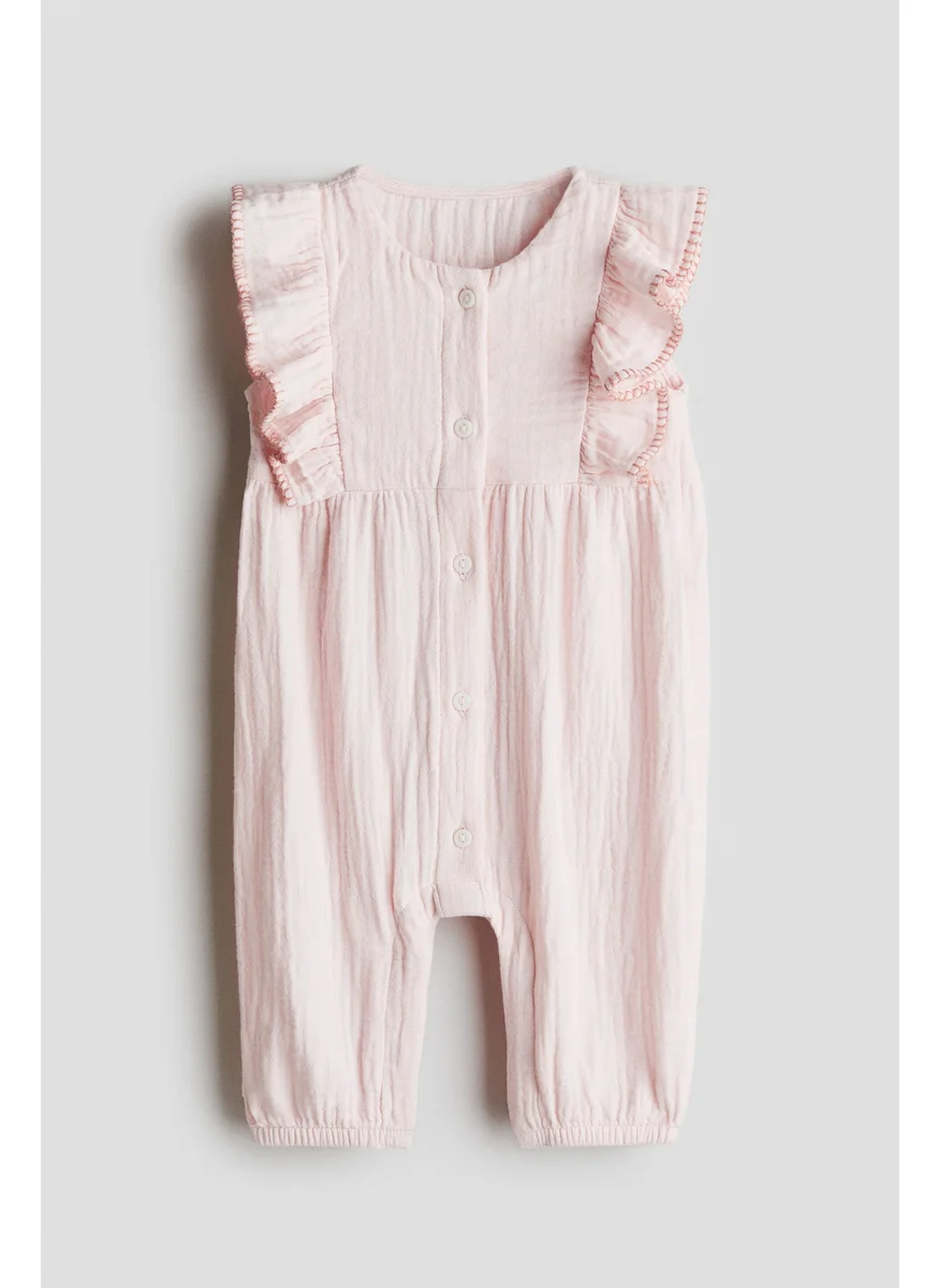 H&M Frilled Muslin Romper Suit