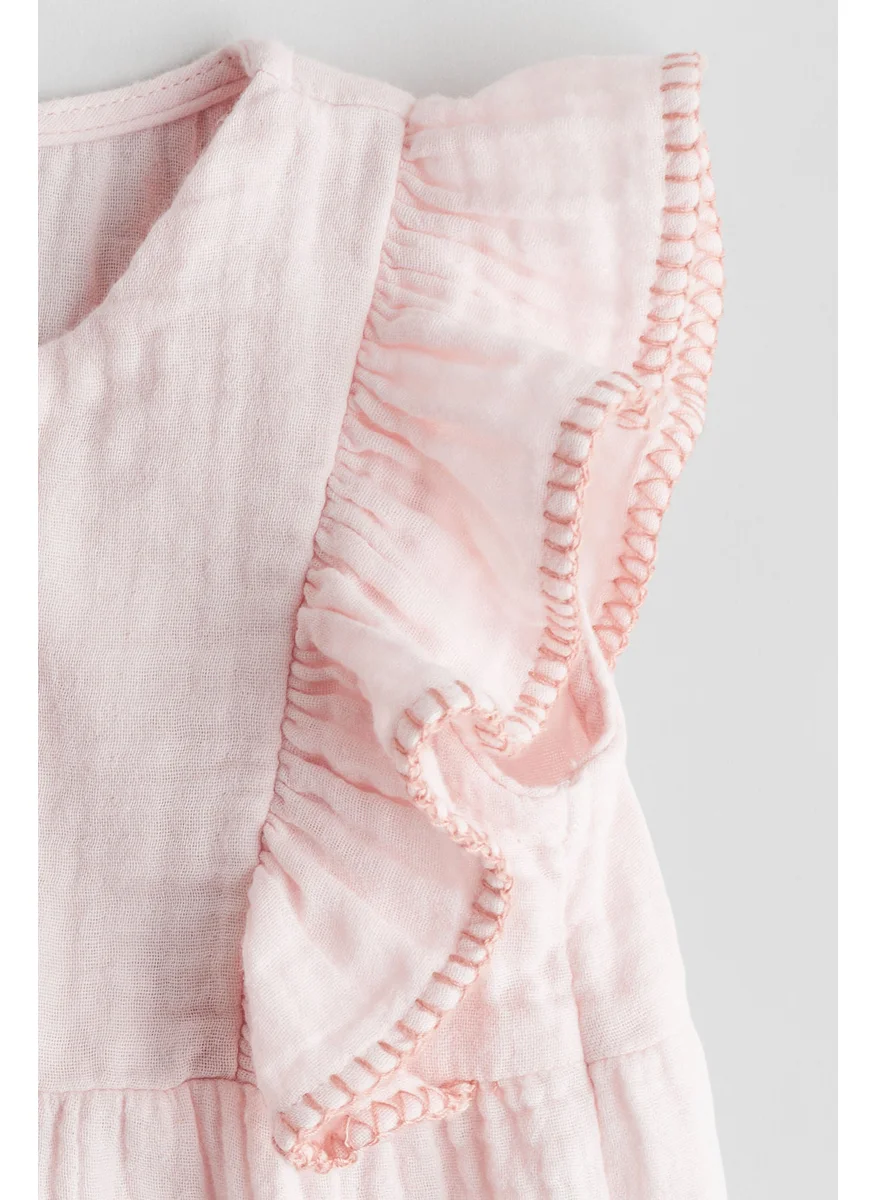 H&M Frilled Muslin Romper Suit