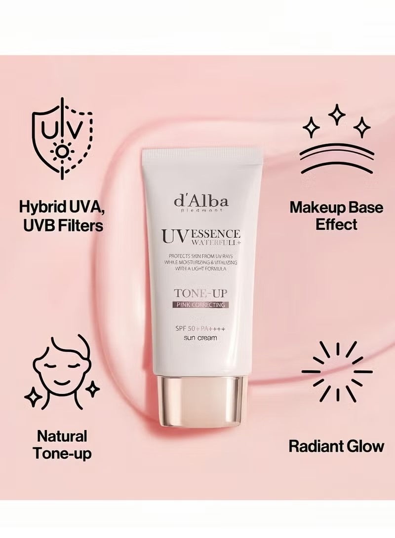 دي'ألبا بيدمونت الكمأة البيضاء الإيطالية واقية من الشمس بتقنية Waterfull Tone-Up ، للعناية بالبشرة النباتية ، مرطب ملون مع SPF 50+ PA ++++ ، واقي من الشمس اللامع ، استخدام لطيف وآمن لجميع أنواع البشرة 50 مل - Image 2