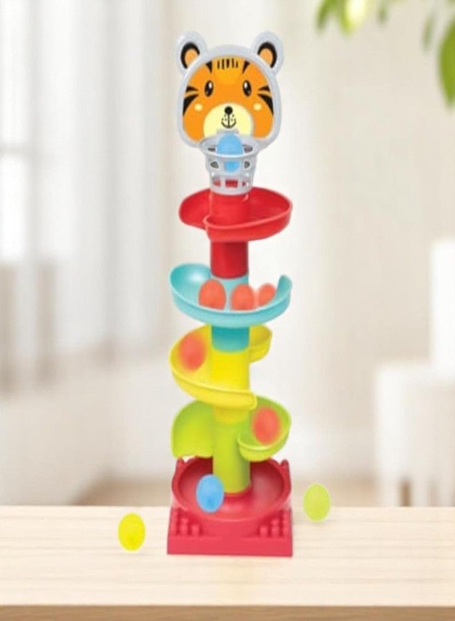 Bloombec Ball Drop and Roll Swirling Tower | Roll Ball, Stack, Drop and Go Ball Ramp Toy Set Includes 3 Spinning Activity Balls - Image 3