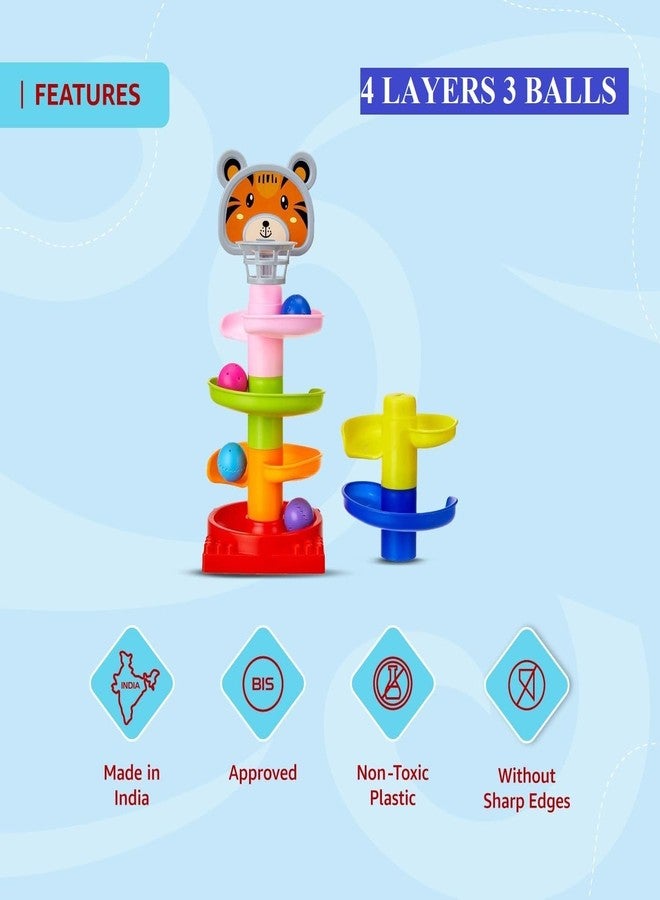 Bloombec Ball Drop and Roll Swirling Tower | Roll Ball, Stack, Drop and Go Ball Ramp Toy Set Includes 3 Spinning Activity Balls - Image 4