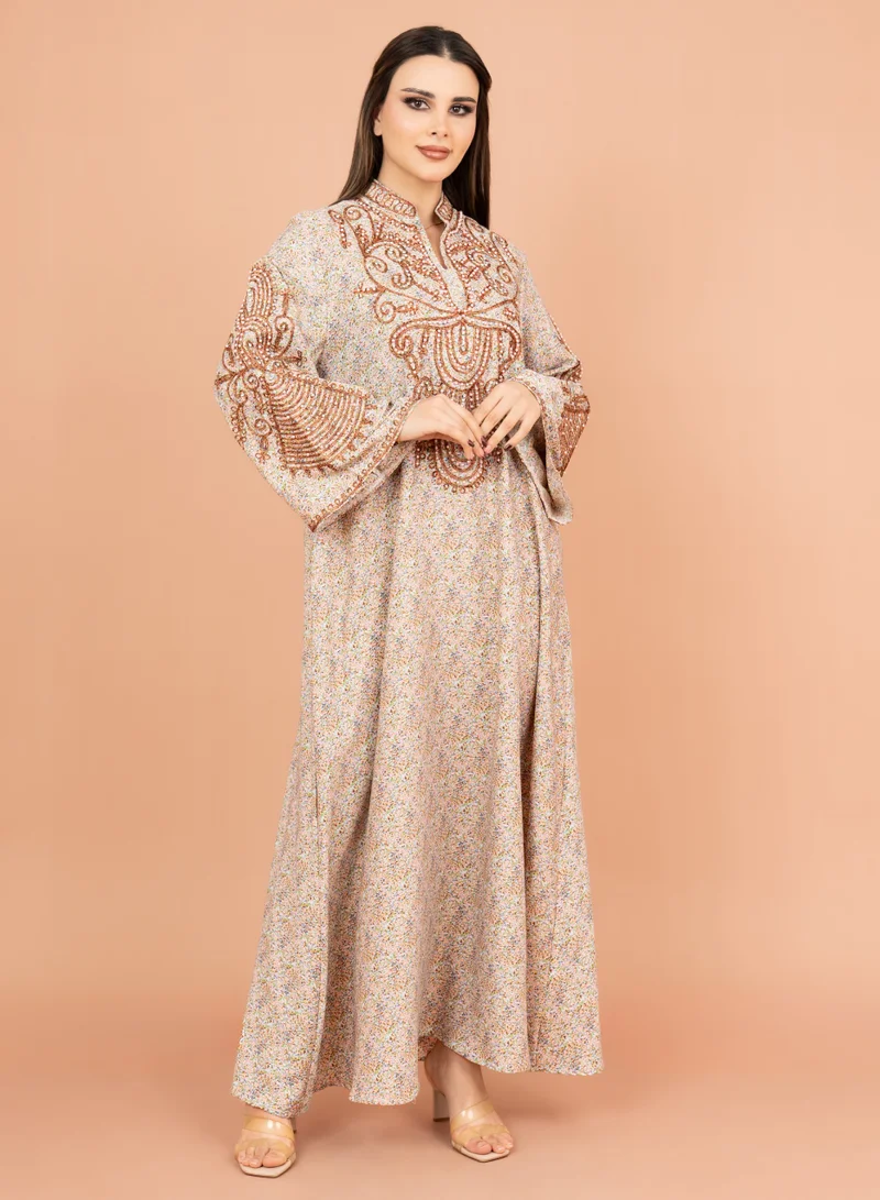 IKKXA Crystal and Thread Elegance Jalabiya IK1010 Pink