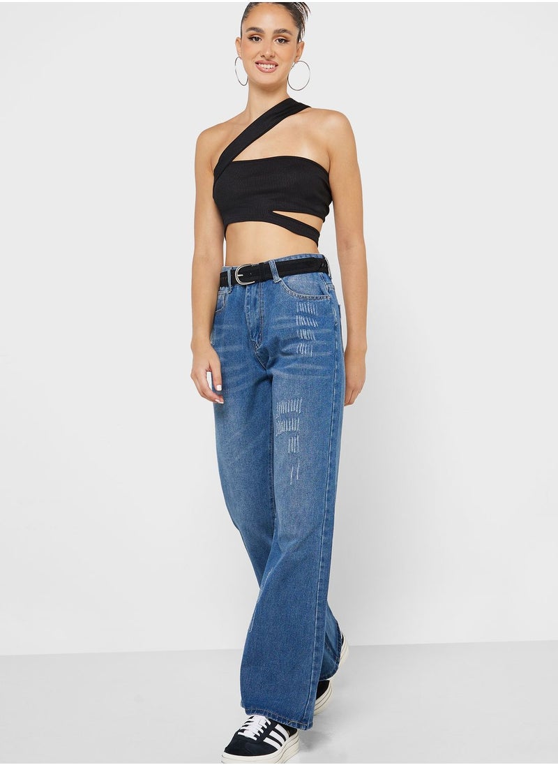 Ginger - Cut Out Detail Crop Top - Image 1