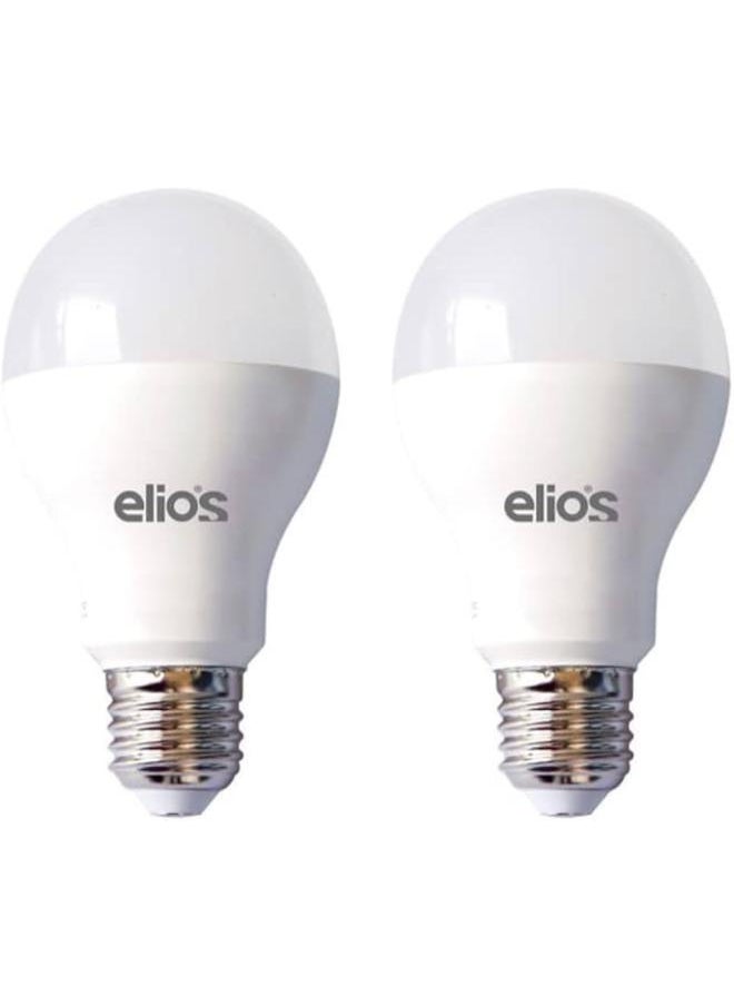 Elios Pack of 2 bulbs, 9 watts, frosted white, Elios 
