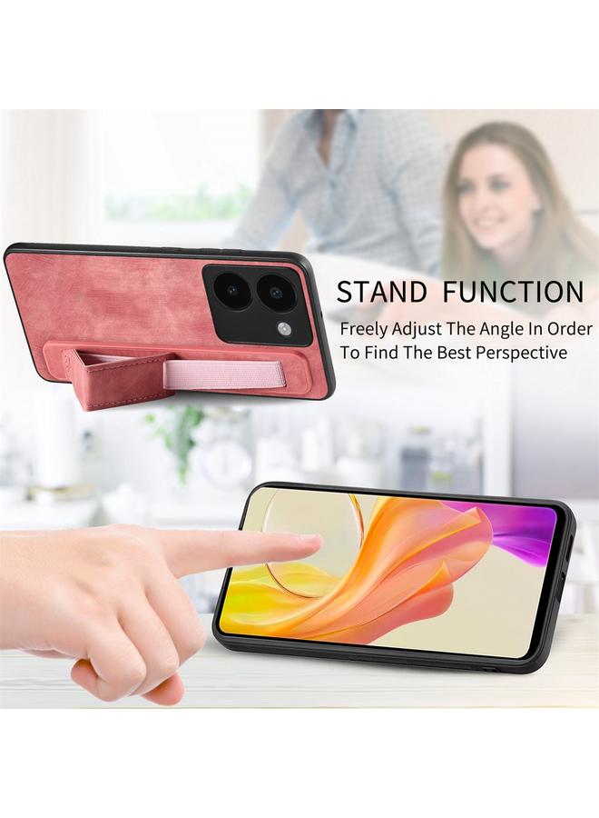 erorex Case For vivo V25 Pro Retro Wristband Holder Leather Back Phone Case - Image 5