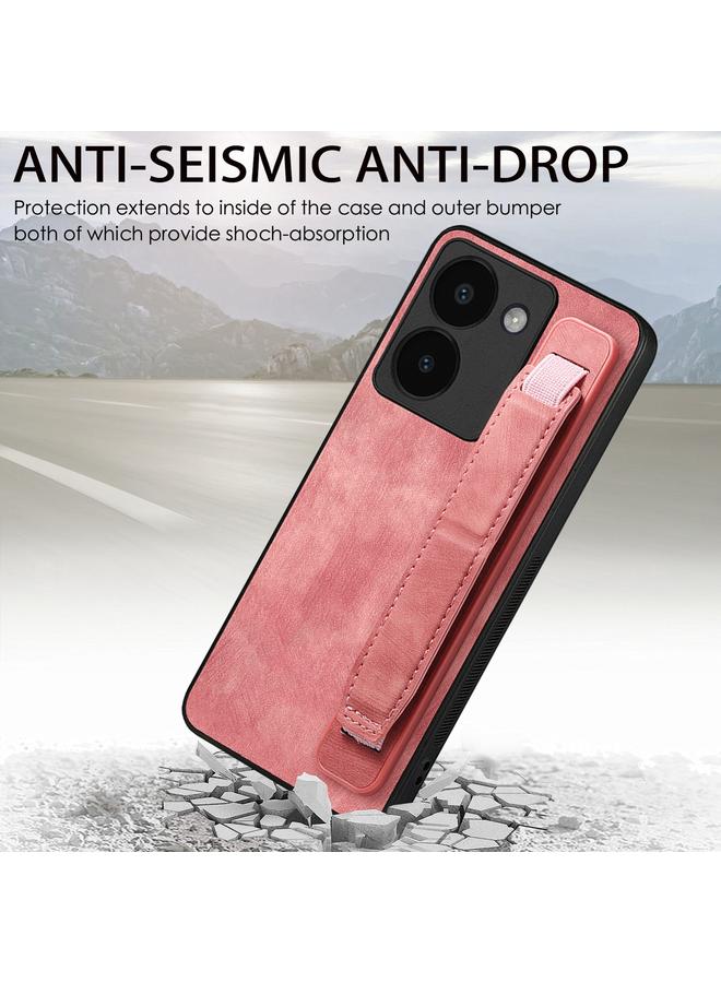 erorex Case For vivo V25 Pro Retro Wristband Holder Leather Back Phone Case - Image 3