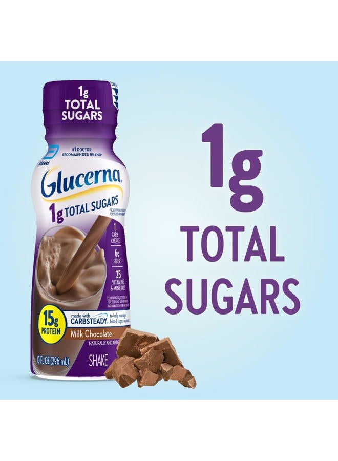 Glucerna 1 جرام من السكريات الكلية، مشروب الشوكولاتة لرعاية مرضى السكري، مشروب سكري لدعم إدارة مستوى السكر في الدم، 15 جرام بروتين، 180 سعرة حرارية، جاهز للشرب، زجاجة سعة 10 أونصات سائلة، 16 عبوة - Image 2