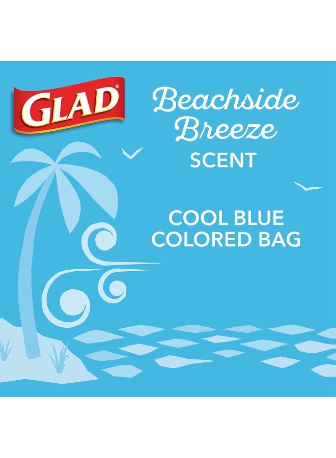 Glad Small Kitchen Drawstring Trash Bags 4 Gallon Blue Trash Bag, Febreze Beachside Breeze, 80 Count (Package May Vary) - Image 3