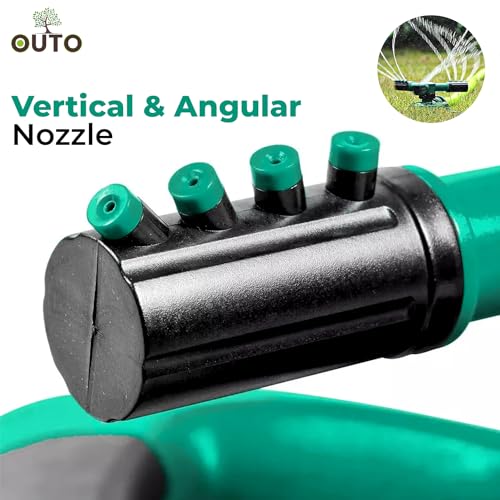 OUTO Automatic Garden Sprinkler 360 Degree Rotating Adjustable 3 Arm Water Sprayer for Watering Plants Outdoor Lawn Yard Irrigation System (Green) - Image 3