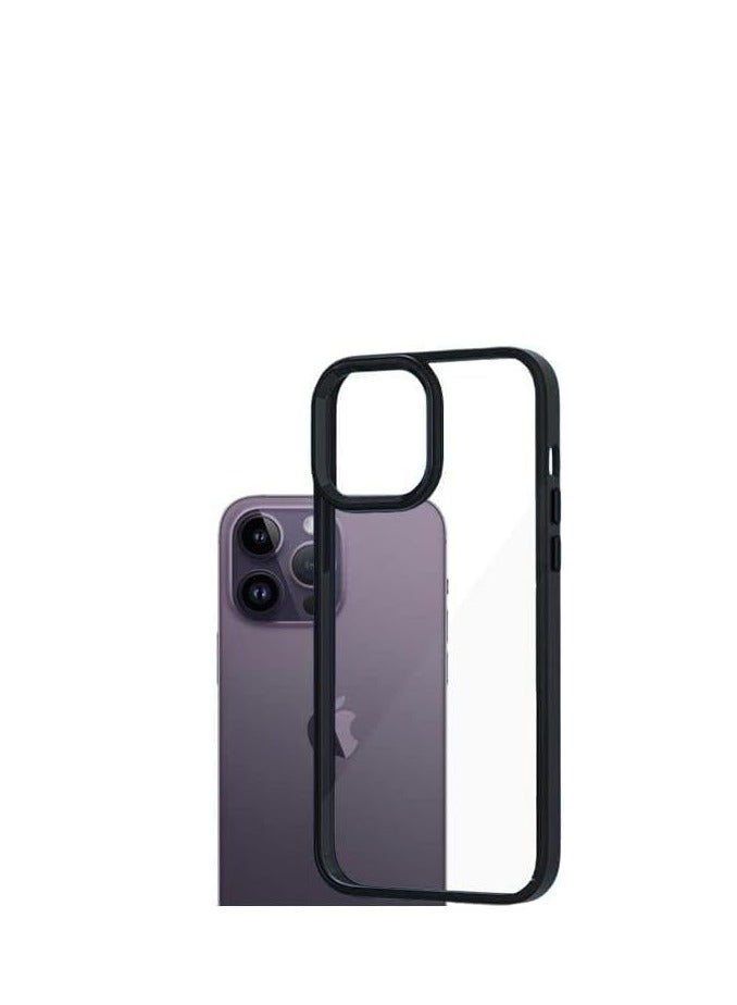 Magic Mask Magic Mask Q Series Clear Case Compatible Case Shockproof Hard PC +Soft Silicone Transparent Protective Slim Hard Back Cover with Silicone Frame for (Black, iphone 12/12 pro )  - Image 1