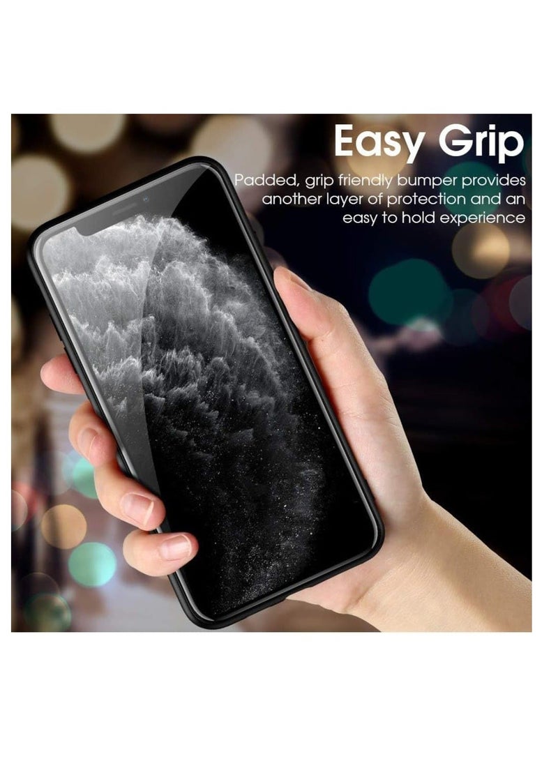 Magic Mask Magic Mask Q Series Clear Case Compatible Case Shockproof Hard PC +Soft Silicone Transparent Protective Slim Hard Back Cover with Silicone Frame for (Black, iphone 12/12 pro )  - Image 3