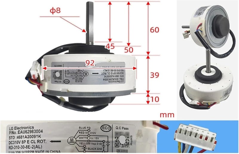 LDGSUPH 10-Pack，Air Conditioner Motor，Compatible For LG，EAU62983004 4681A20091K RD-310-30-8E-2，Inverter DC Motor Fan， SIC-37CVJ-F130-3 EAU62983013 - Image 4