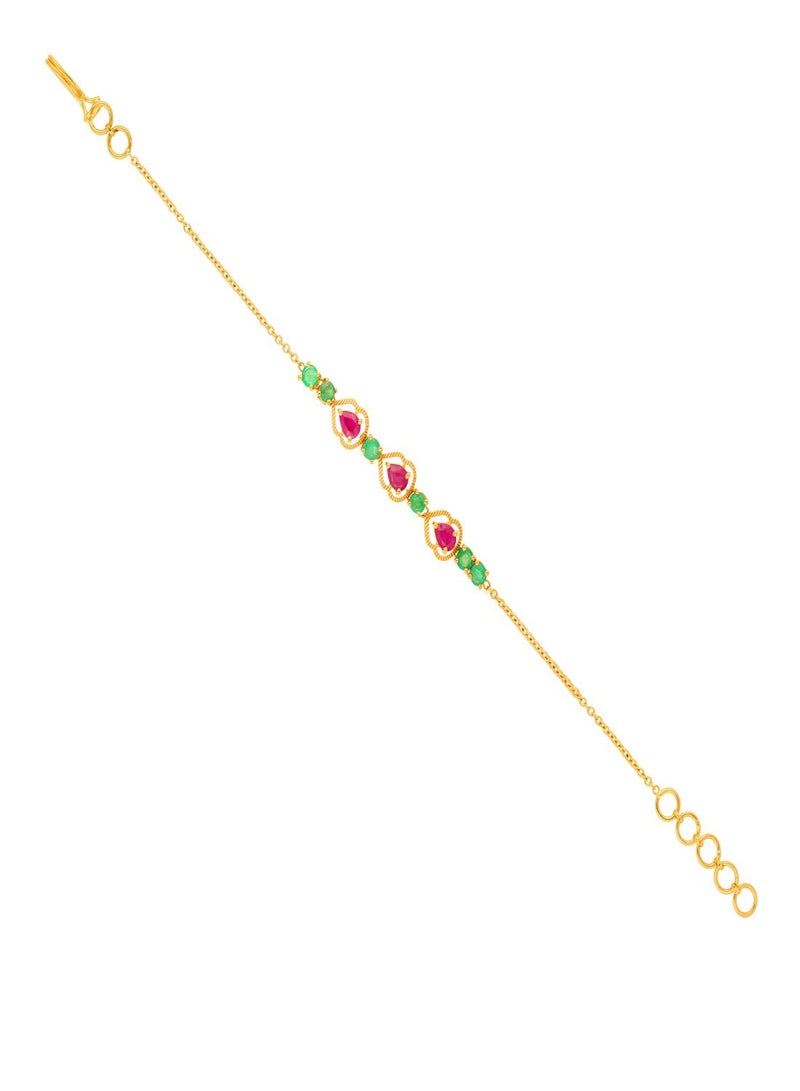 Malabar Gold and Diamonds 22 Carat 916 Purity Gemstone Bracelet PRGGEN046BR1 for Women  - Image 2