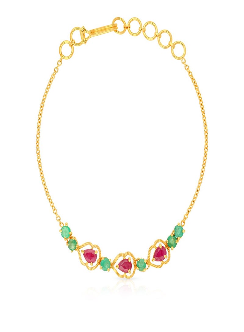 Malabar Gold and Diamonds 22 Carat 916 Purity Gemstone Bracelet PRGGEN046BR1 for Women  - Image 1