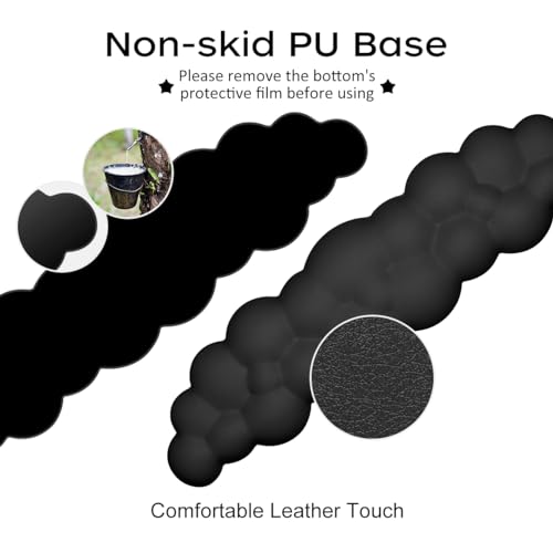JIKIOU Upgrade Leather Cloud Keyboard Wrist Rest, Cloud Wrist Rest with Non-Slip PU Base, Comfortable Memory Foam Wrist Rest for Computer Laptop Mac Gaming Office and Pain Relief Christmas Wish Gift - Image 5