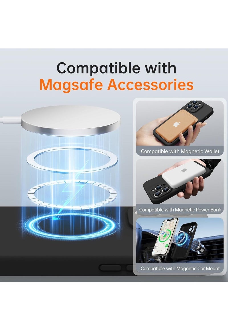 iPhone 16 Pro Max Case (6.9”) - MagSafe Compatible Liquid Silicone Protective Case with Upgraded Camera Protection u0026 2 Screen Protectors - Dark Grey - Image 2