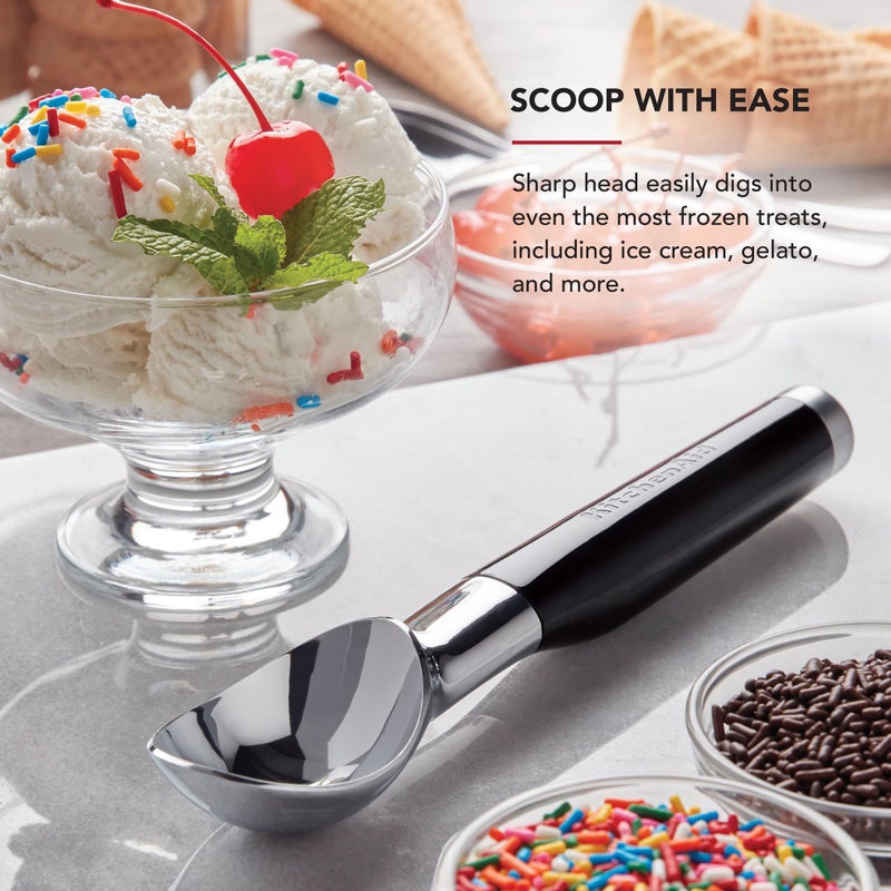 KitchenAid Classic Ice Cream Scoop, 8.6 inches, Black - Image 3