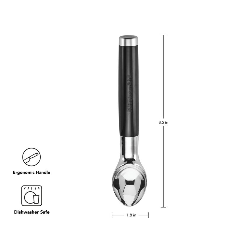 KitchenAid Classic Ice Cream Scoop, 8.6 inches, Black - Image 2