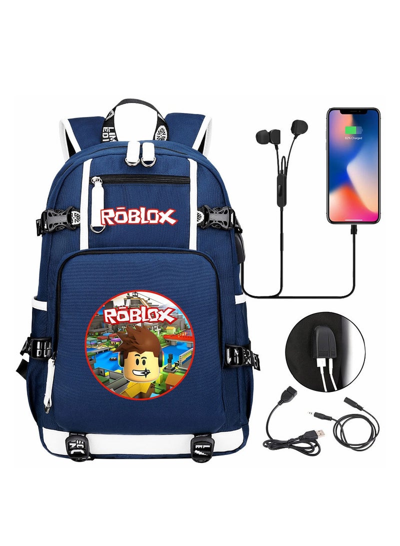 Roblox USB Headset Teen Casual Travel Backpack