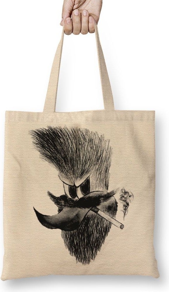 Baskı Dükkanı Print Shop Pica Pau Velho Sobrevivente Do Tempo Tote Bag Long Handle 