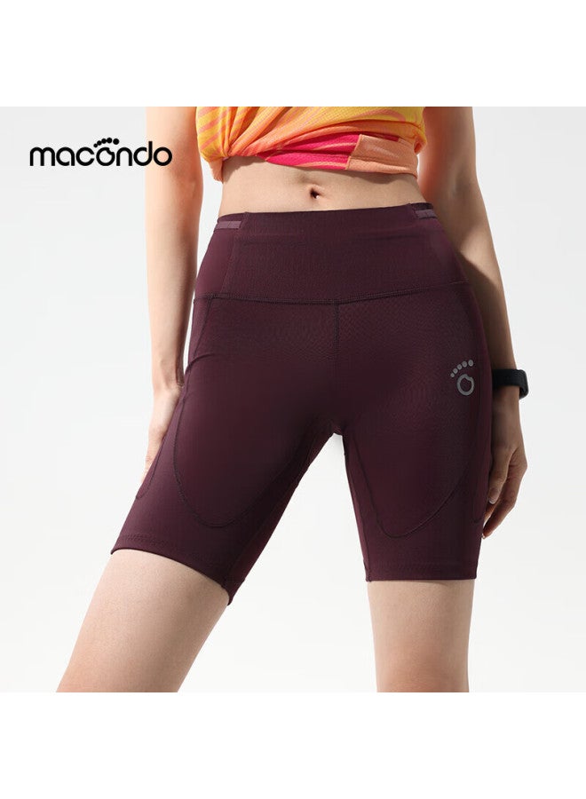 Macondo Macondo Support 7th Generation Marathon Running Compression Shorts With Three Pockets Sweatproof Phone Compartment Cherry Red Women's L - Image 3
