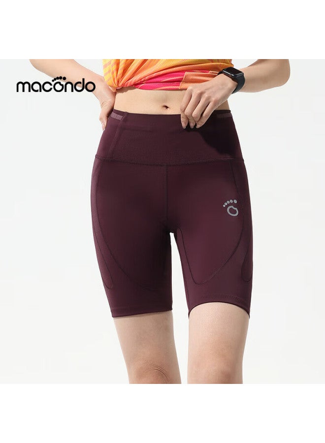 Macondo Macondo Support 7th Generation Marathon Running Compression Shorts With Three Pockets Sweatproof Phone Compartment Cherry Red Women's L - Image 1