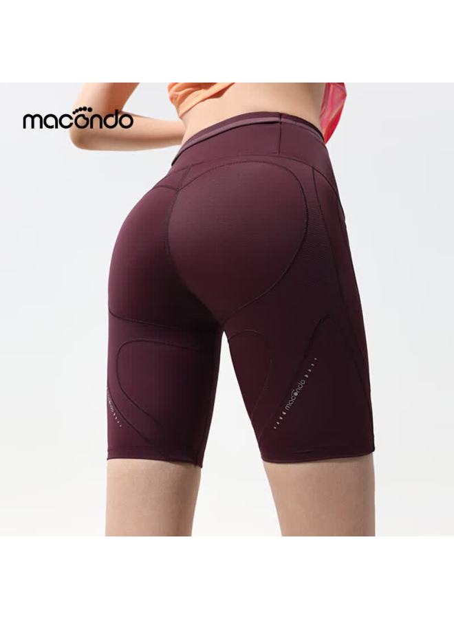 Macondo Macondo Support 7th Generation Marathon Running Compression Shorts With Three Pockets Sweatproof Phone Compartment Cherry Red Women's L - Image 4