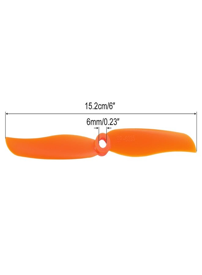 MECCANIXITY 6035 Propellers 6x3.5 Prop 2-Vane Fixed-Wing Orange Replacement Props with Adapter Rings for Airplane RC Plane, Pack of 16 - Image 2