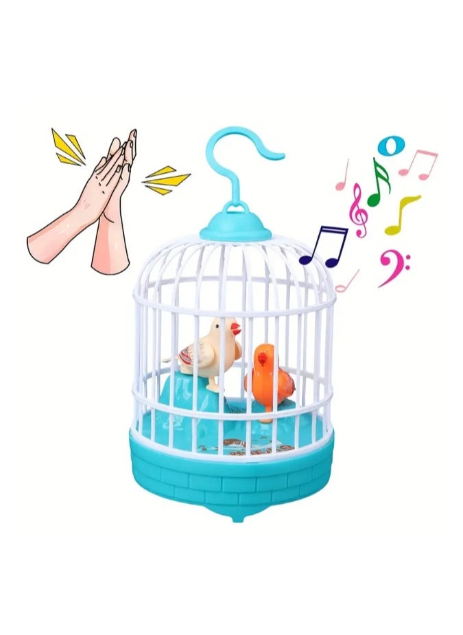 Generic - Realistic Singing & Chirping Bird Toy, Battery Operated Bird in Cage with Sensory Touch, for Creativity & Imagination, Educational and Entertaining Toy for Boys and Girls - Image 1
