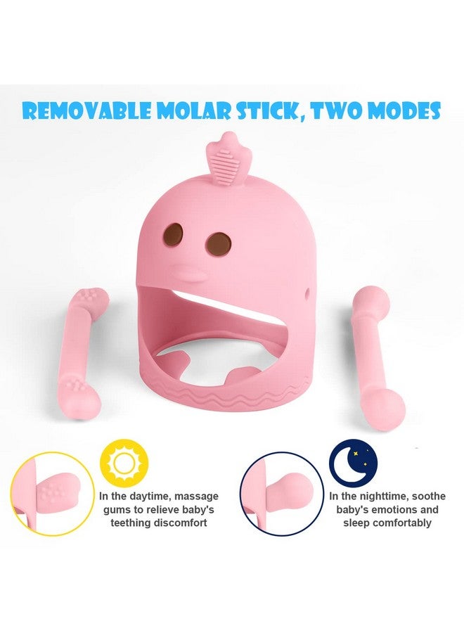 Vicloon Baby Teething Toy, 2Pcs Silicone Teething Mitten With 2Pcs Replacement Grip,Never Drop Baby Chew Toys For Teething Relief,Soothing Teether For Babies 0-6 Months,Teether Toy For Sucking Needs - Image 5