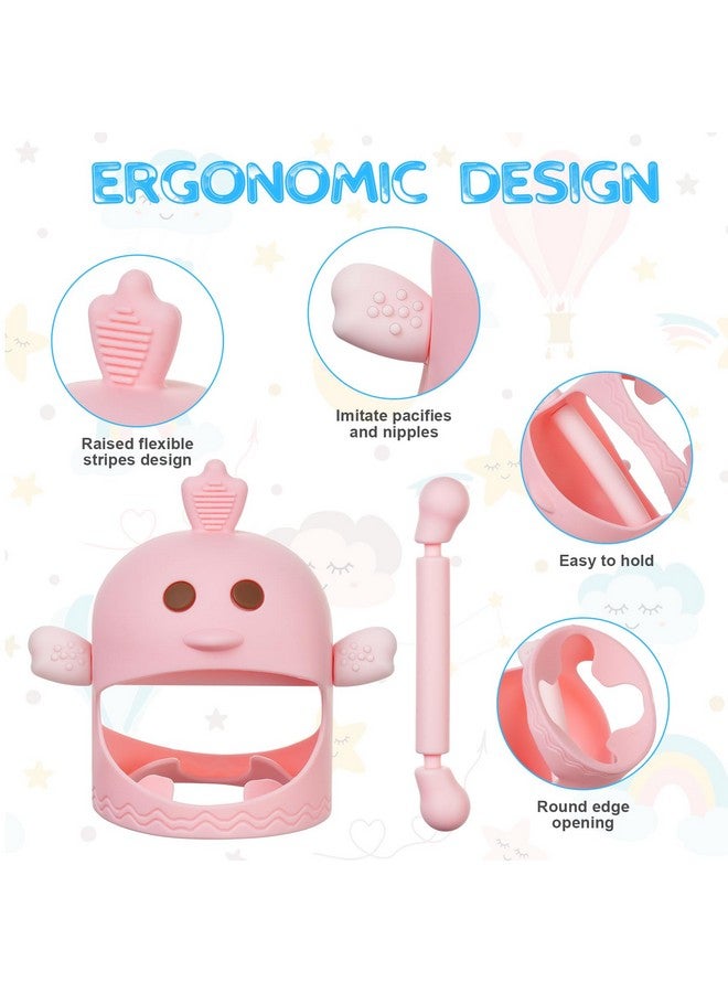 Vicloon Baby Teething Toy, 2Pcs Silicone Teething Mitten With 2Pcs Replacement Grip,Never Drop Baby Chew Toys For Teething Relief,Soothing Teether For Babies 0-6 Months,Teether Toy For Sucking Needs - Image 4