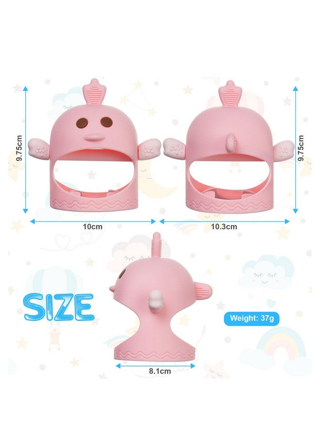 Vicloon Baby Teething Toy, 2Pcs Silicone Teething Mitten With 2Pcs Replacement Grip,Never Drop Baby Chew Toys For Teething Relief,Soothing Teether For Babies 0-6 Months,Teether Toy For Sucking Needs - Image 2