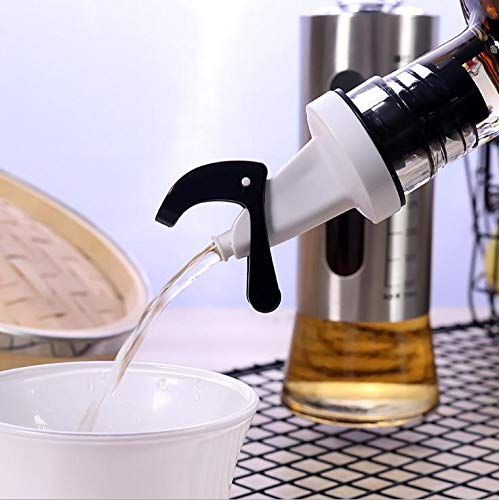P-PLUS INTERNATIONAL Stainless Steel Olive Oil Dispenser Bottle, Glass Cooking Oil & Vinegar Cruet for Kitchen and BBQ 320ml Steel Pack 1 New cap - Image 5