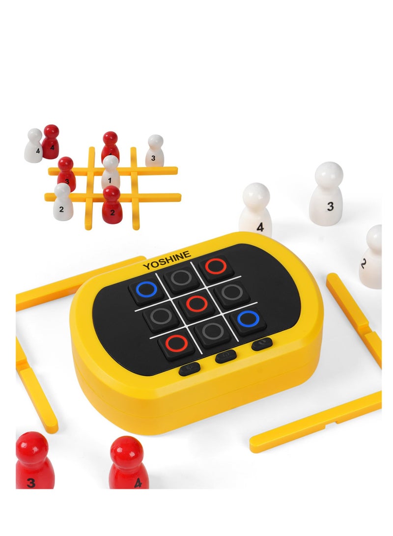 Portable educational games for children aged 4-7 - 5 video games + tic-tac-toe, handheld educational game console, exercise children's thinking and memory, mini portable travel toy, parent-child interactive educational toy, children's gift, with rechargeable battery, USB charger (free manual tic-tac-toe) - Image 1